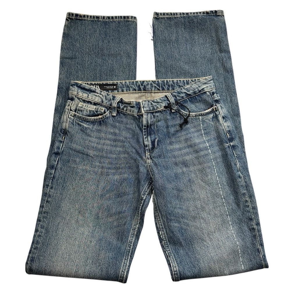 Zara New Zara Straight Leg Stitched Jeans 6688/299 Size 40 US 8 Size 30" / US 8 / IT 44 - 2 Thumbnail