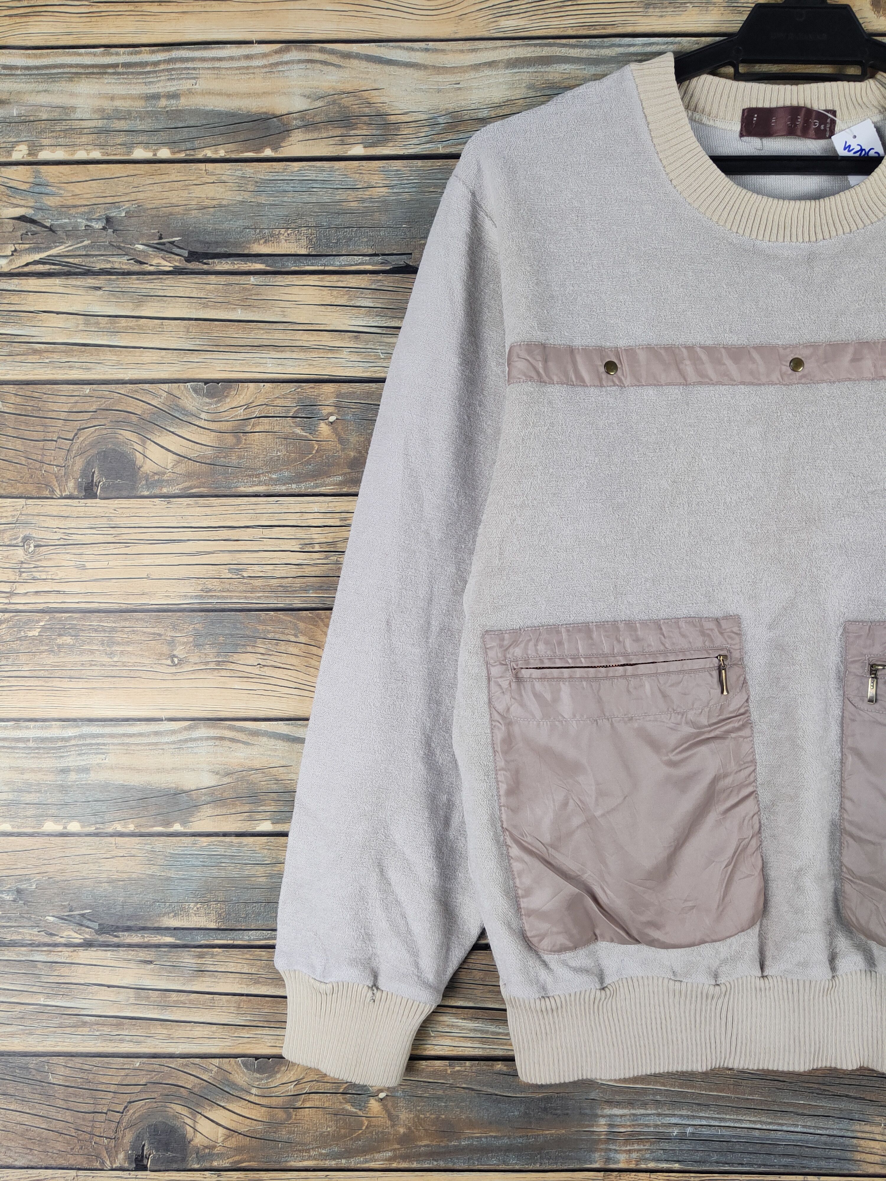 Homespun Knitwear Japan multipocket Beige Knitwear Sweatshirts #W2052 Size M / US 6-8 / IT 42-44 - 3 Thumbnail