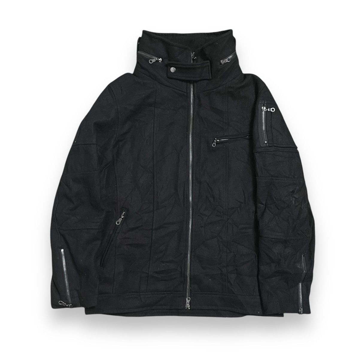 If Six Was Nine 🇯🇵 NYLAUS MULTIPOCKET PUNK GOTHIC ZIPPER WOOL JACKET Size US XL / EU 56 / 4 - 1 Thumbnail
