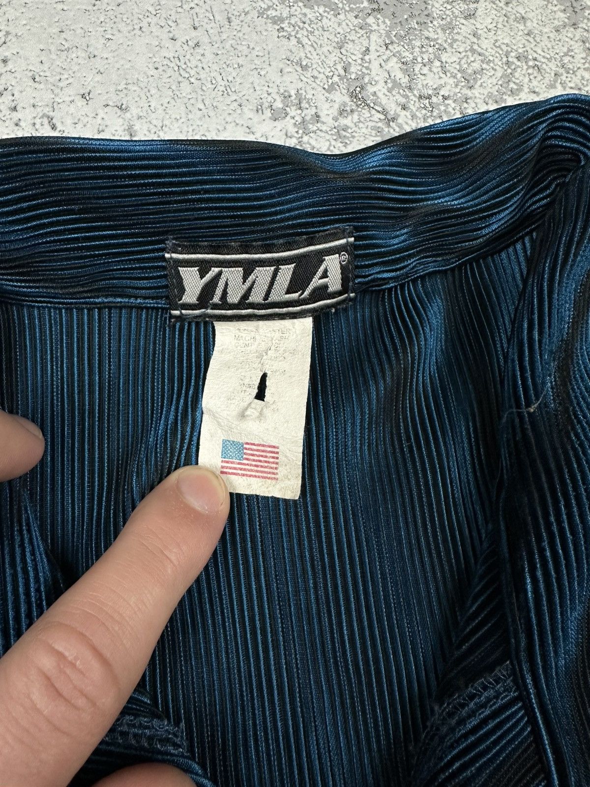 Vintage YMLA Pleated Shirt Made in USA Y2K Clubwear Vibes Size US L / EU 52-54 / 3 - 5 Thumbnail