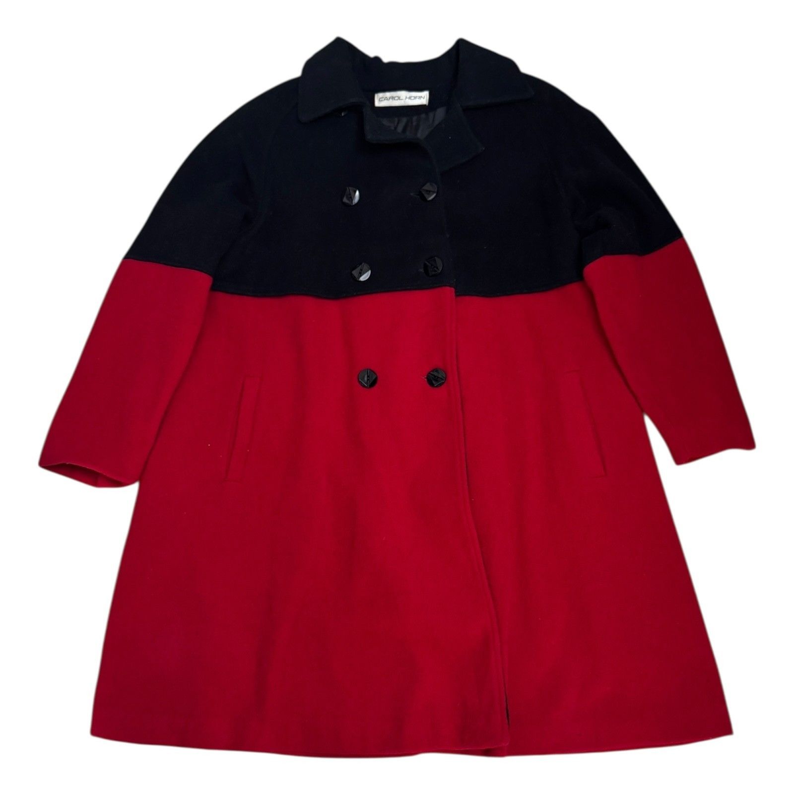 Vintage CAROL HORN Vintage 90s WOOL Luxury Designer Pea Coat 10 Size L / US 10 / IT 46 - 3 Thumbnail