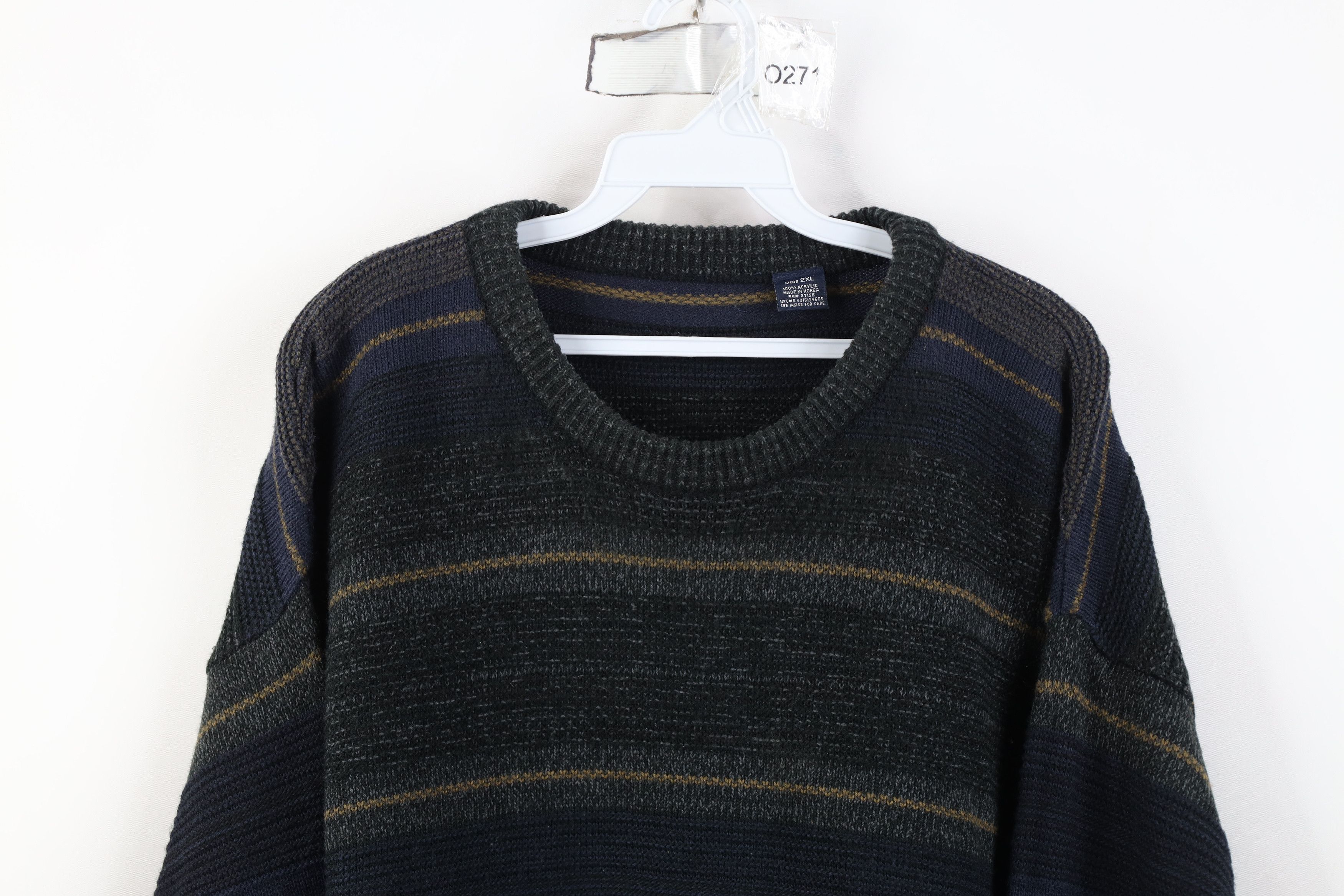 Vintage Vintage 90s Streetwear Earth Tone Knit Crewneck Sweater Size US XXL / EU 58 / 5 - 2 Thumbnail