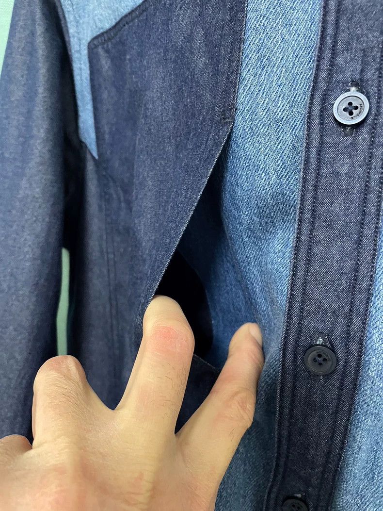 Givenchy Givenchy Denim shirt with dual-color denim patchwork and a Size US L / EU 52-54 / 3 - 3 Thumbnail