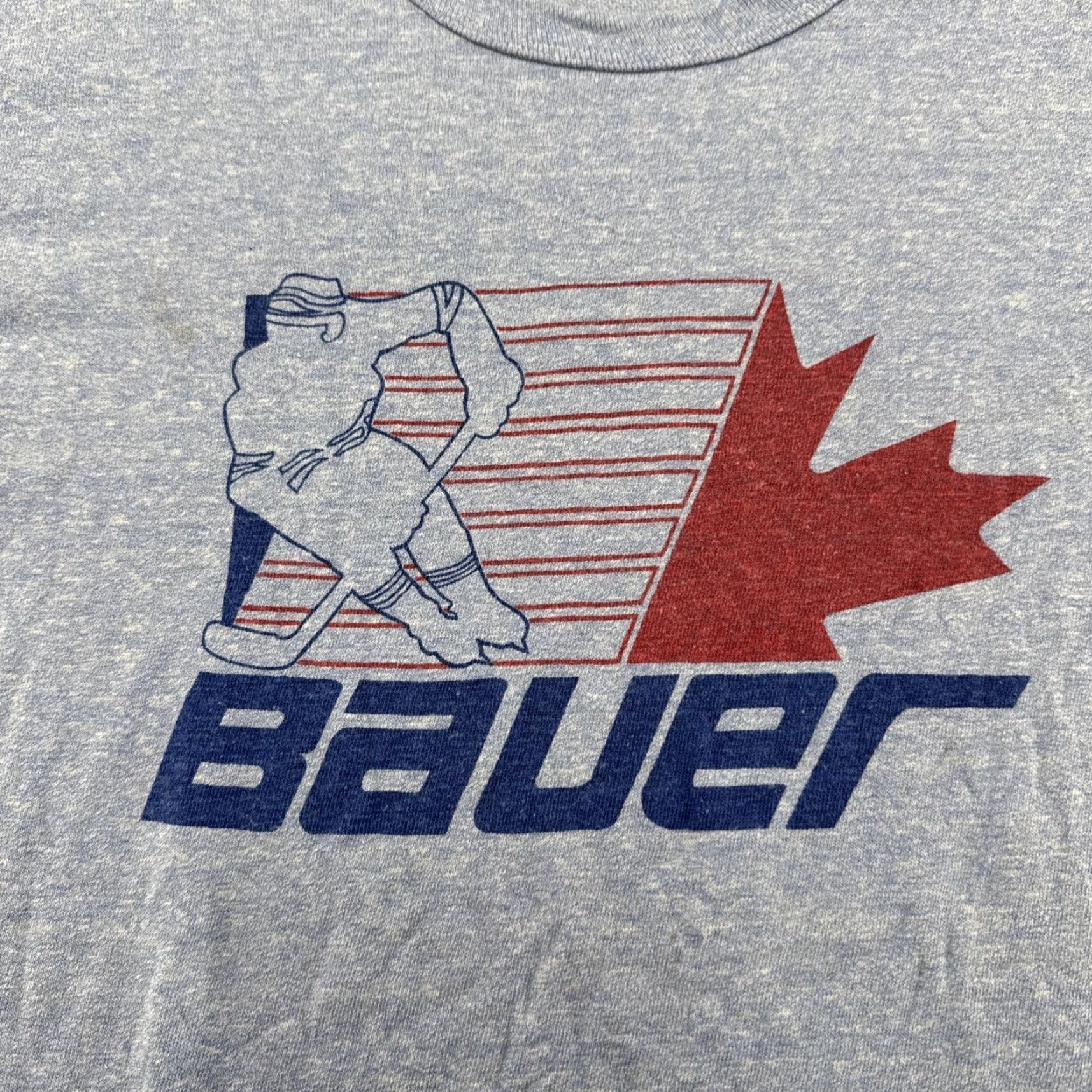 Champion VINTAGE Champion Bauer Hockey Ice Skating Spell Out T-Shirt Men’s XL Blue 90s Mens Size US XL / EU 56 / 4 - 2 Thumbnail