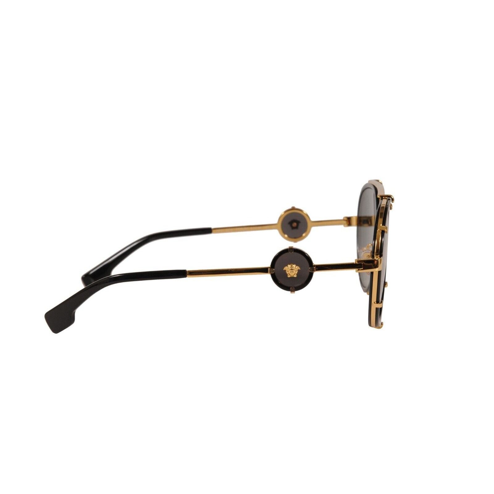 Versace Aviator Sunglasses Model 2232 Black Gold Size ONE SIZE - 4 Thumbnail