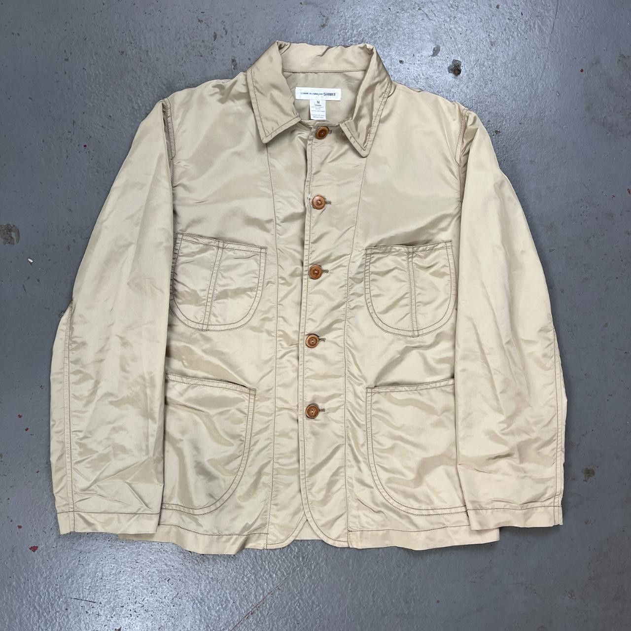 image of Comme Des Garcons Shirt Cdg Shirt Gold Nylon Jacket, Men's (Size Medium)