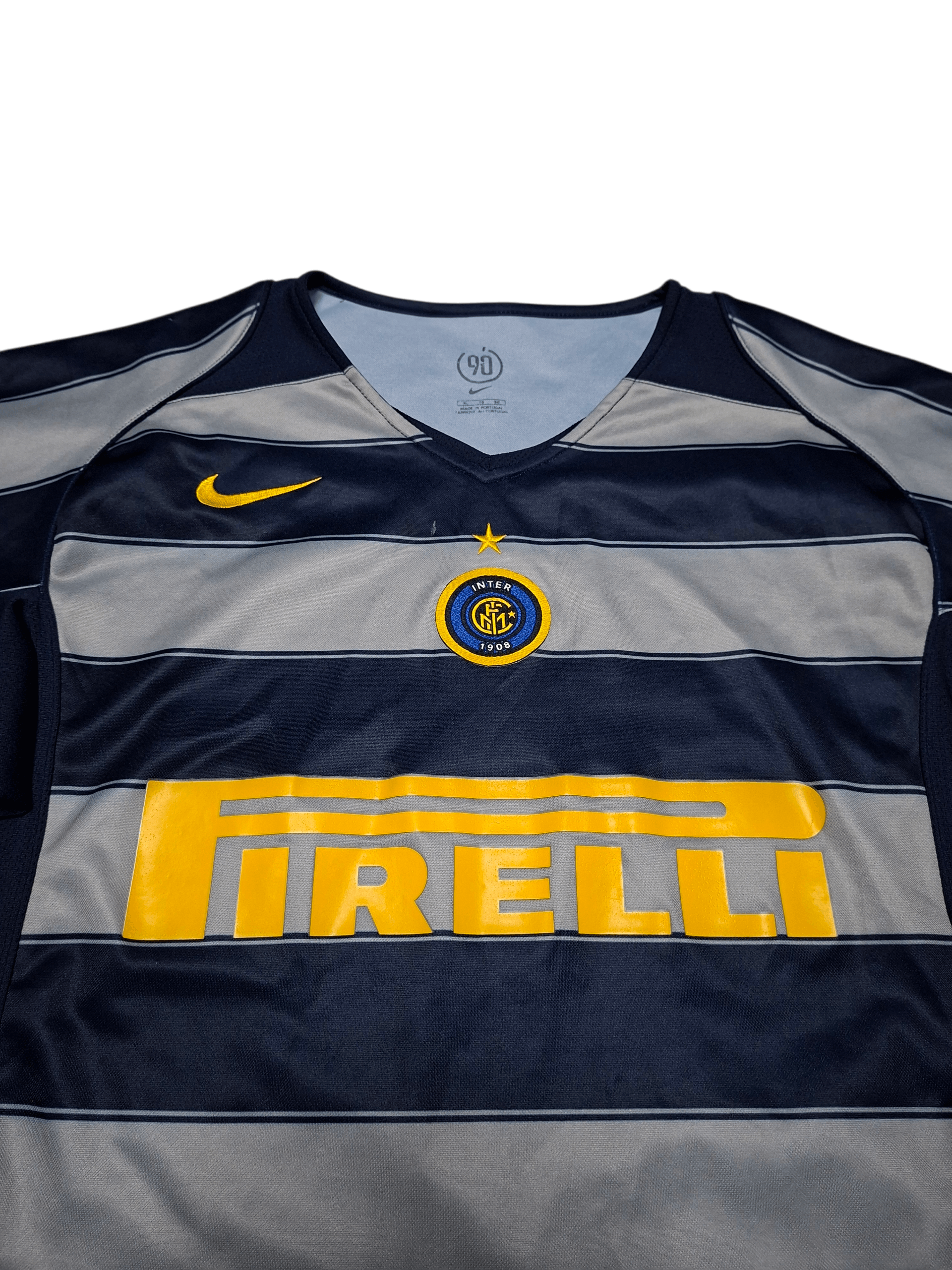 Nike INTER MILAN TOTAL 90 VINTAGE 2004/2005 SOCCER JERSEY Size US XL / EU 56 / 4 - 2 Thumbnail