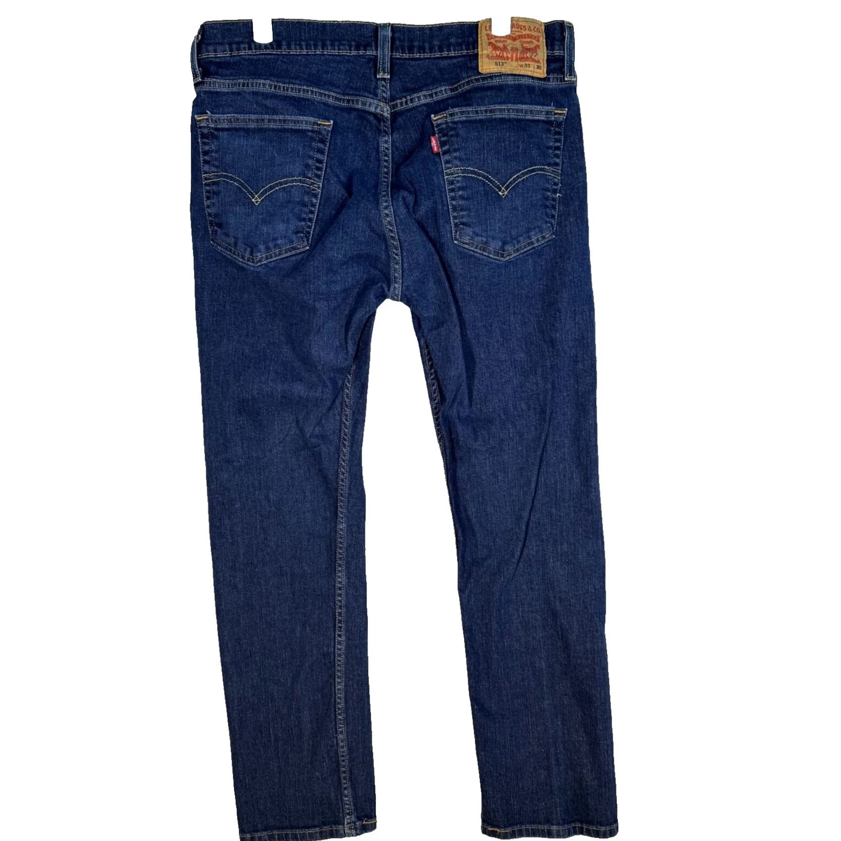 Levi's Levi's 513 Jeans Blue Denim Mid-Rise Slim Straight Leg 33 X 30 Mens Regular Size Type Jeans Size US 33 - 2 Thumbnail
