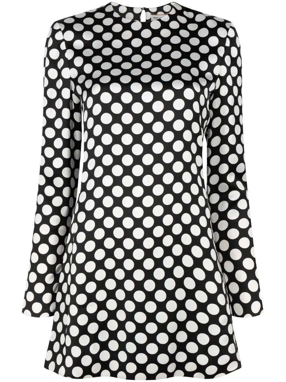 Saint Laurent Paris o1s1wg111124 Robe Satin Pastille Mini Dress in Black & White Size M / US 6-8 / IT 42-44 - 1 Thumbnail