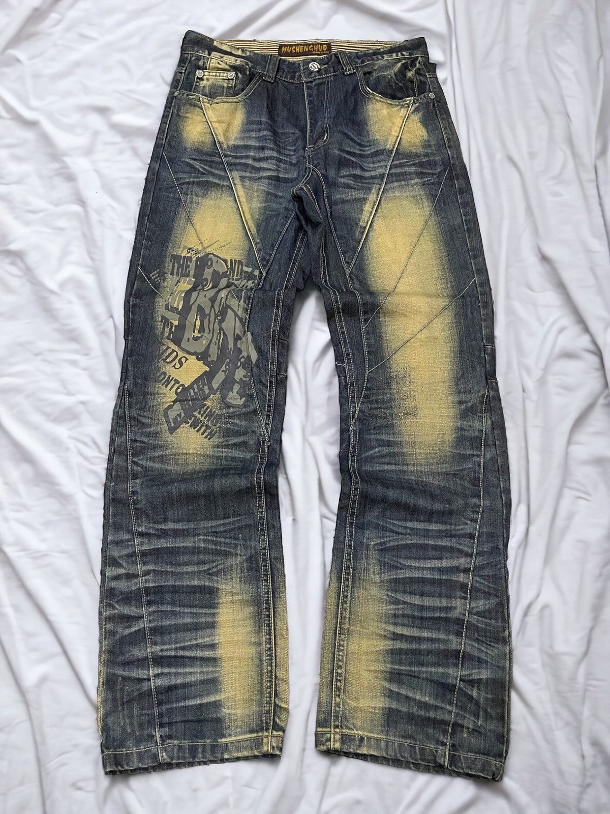 Hysteric Glamour × Japanese Brand Junya Watanabe Balenciaga Style Mud Rust 3D Whisker Jeans Size US 32 / EU 48 - 1 Thumbnail