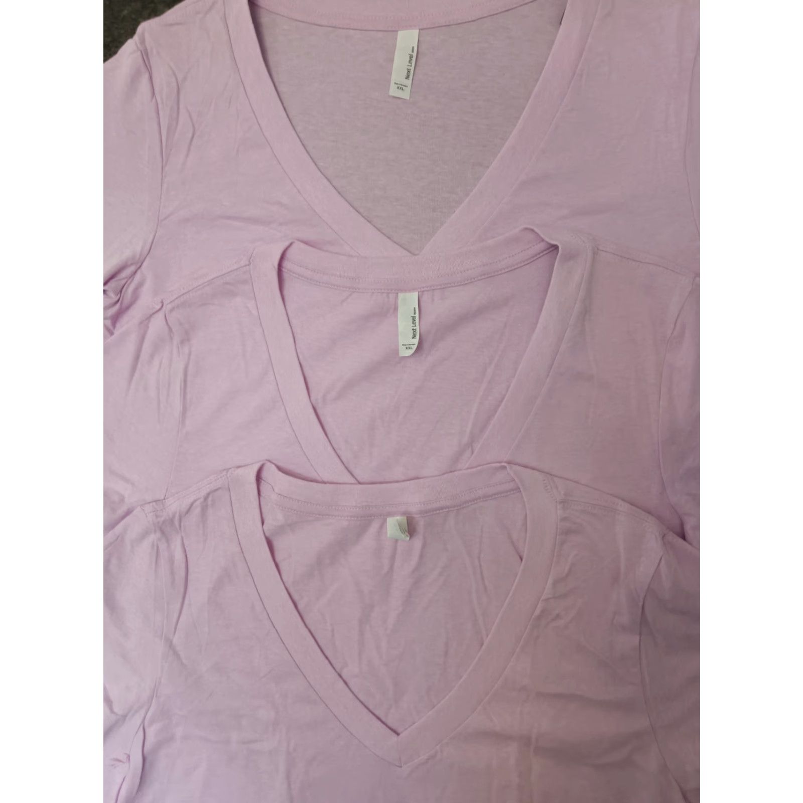 Next Level Next Level V-Neck Shirt Woman's Pink 2XL 3-Pack Short Sleeve Cotton Blend T-Shirt Casual Size XXL / US 16-18 / IT 52-54 - 3 Thumbnail