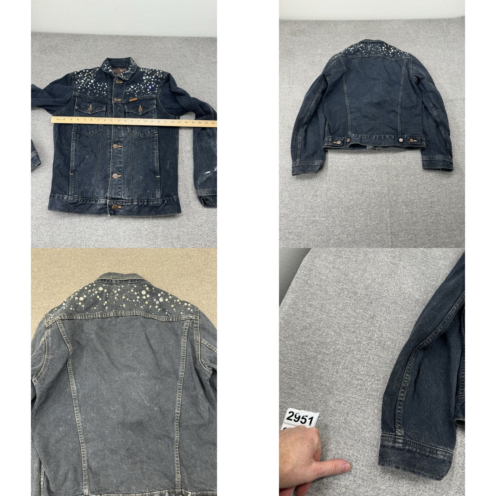 Edwin Vintage Edwin Blue Embroidered Denim Trucker Jacket Womens Size 36 Japan Grays Denim Jacket Embroidered Biker Style Size XS / US 0-2 / IT 36-38 - 8 Thumbnail