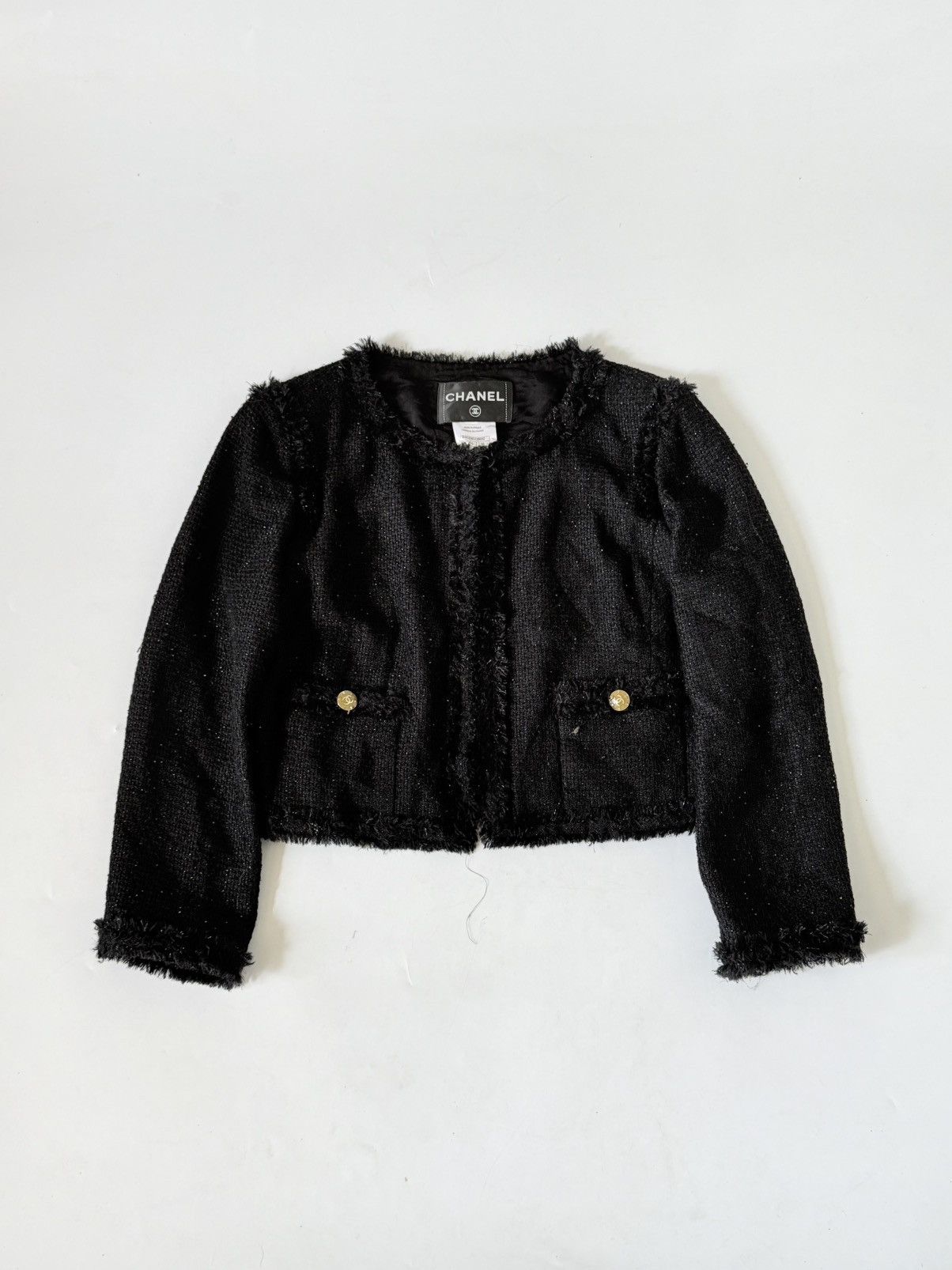 Chanel Chanel 2011 Cruise Collection Black Tweed Cropped Jacket Size S / US 4 / IT 40 - 1 Thumbnail