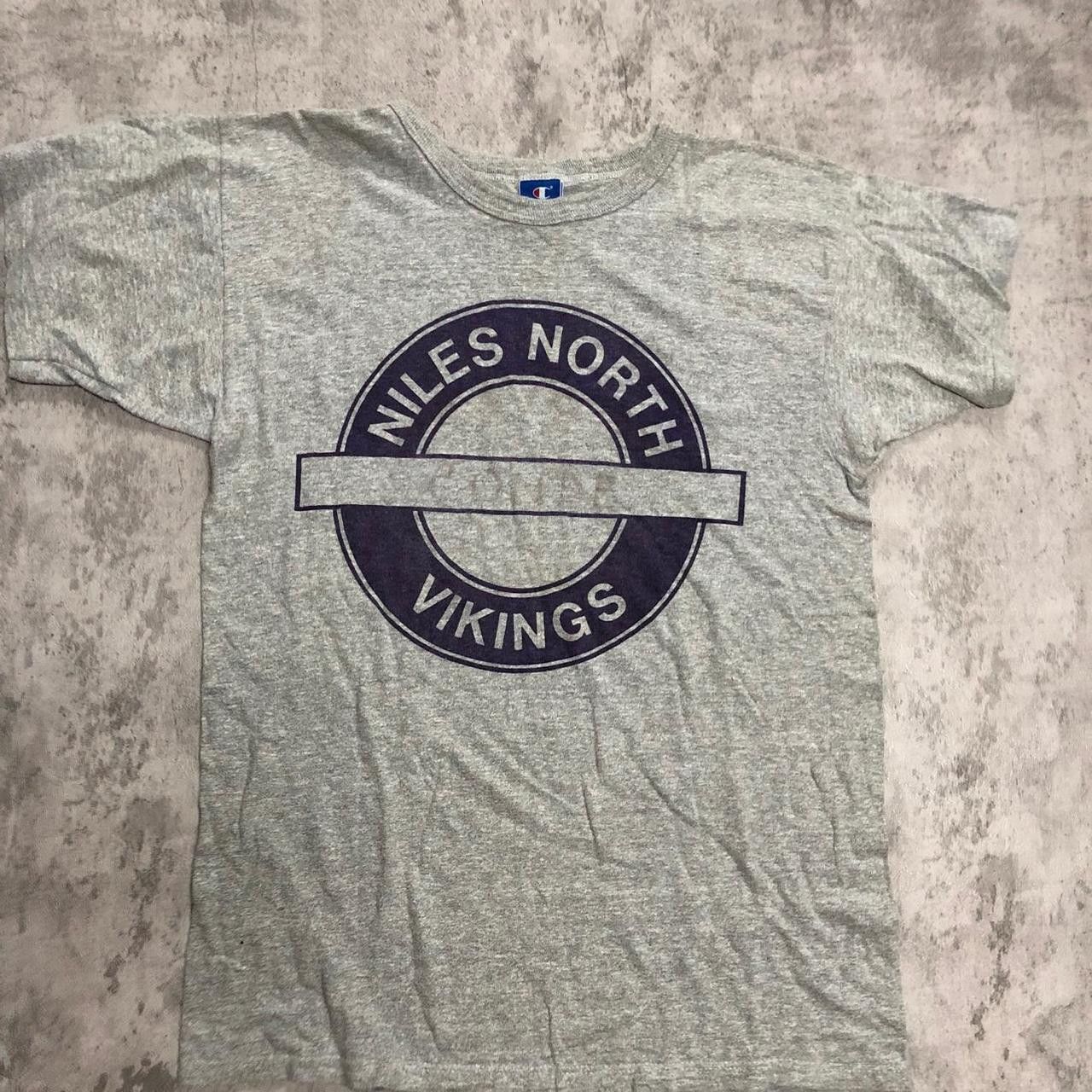 Champion Grey casual Niles North Vikings T-shirt #NilesNorth #Vikings Size US L / EU 52-54 / 3 - 1 Thumbnail