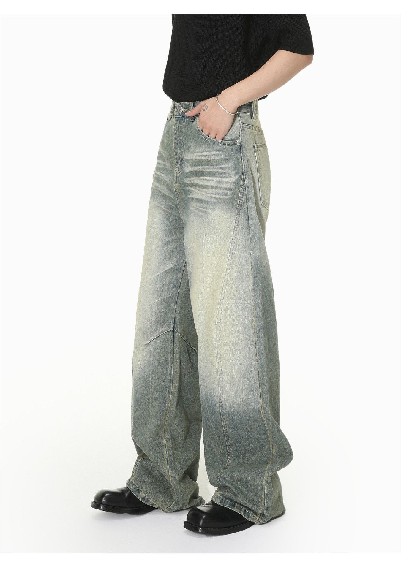 Vintage Men's Heavy-Duty Distressed Straight-Leg Jeans Size US 32 / EU 48 - 5 Thumbnail