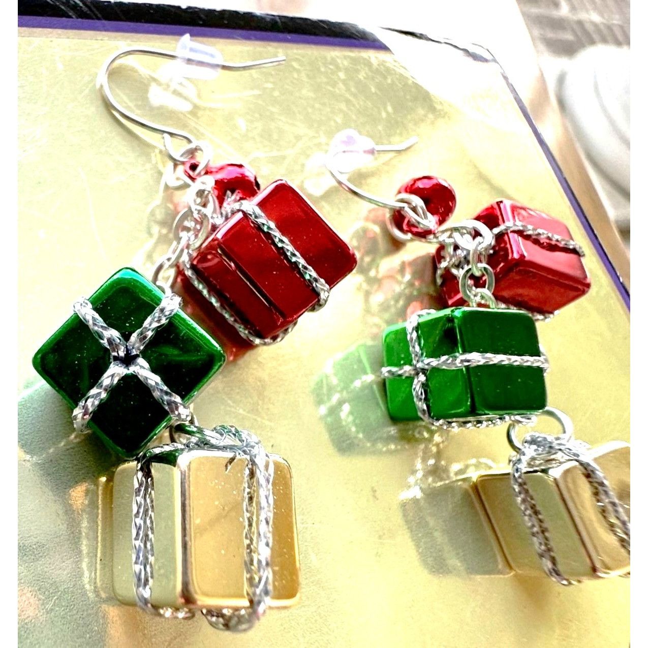 Handmade Christmas Gift Earrings Dangle Hooks New Festive Presents Ho Size ONE SIZE - 7 Thumbnail