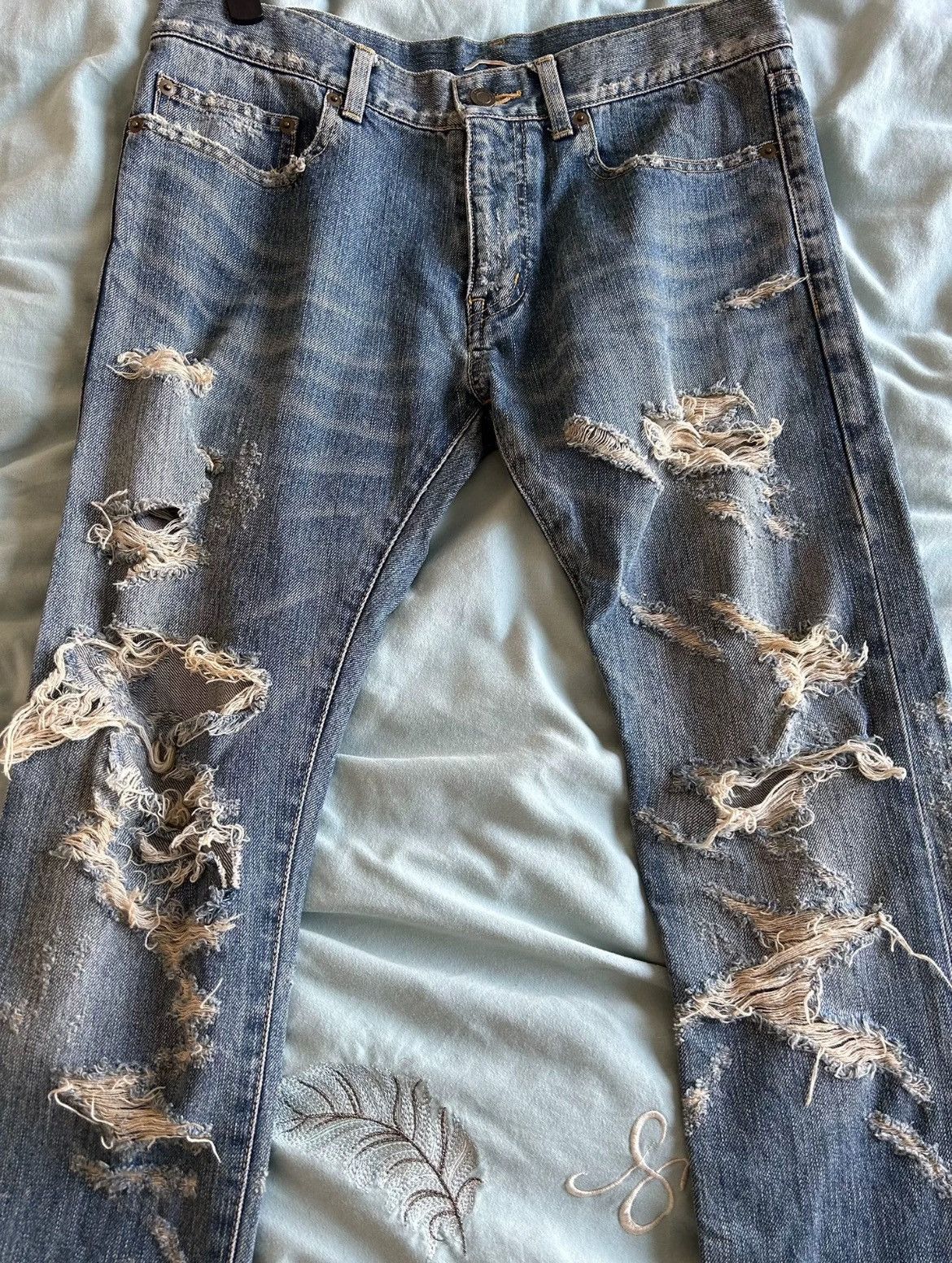Hedi Slimane × Saint Laurent Paris 13FW D02 Little Crash Jeans sz31/32 Size US 31 - 3 Thumbnail