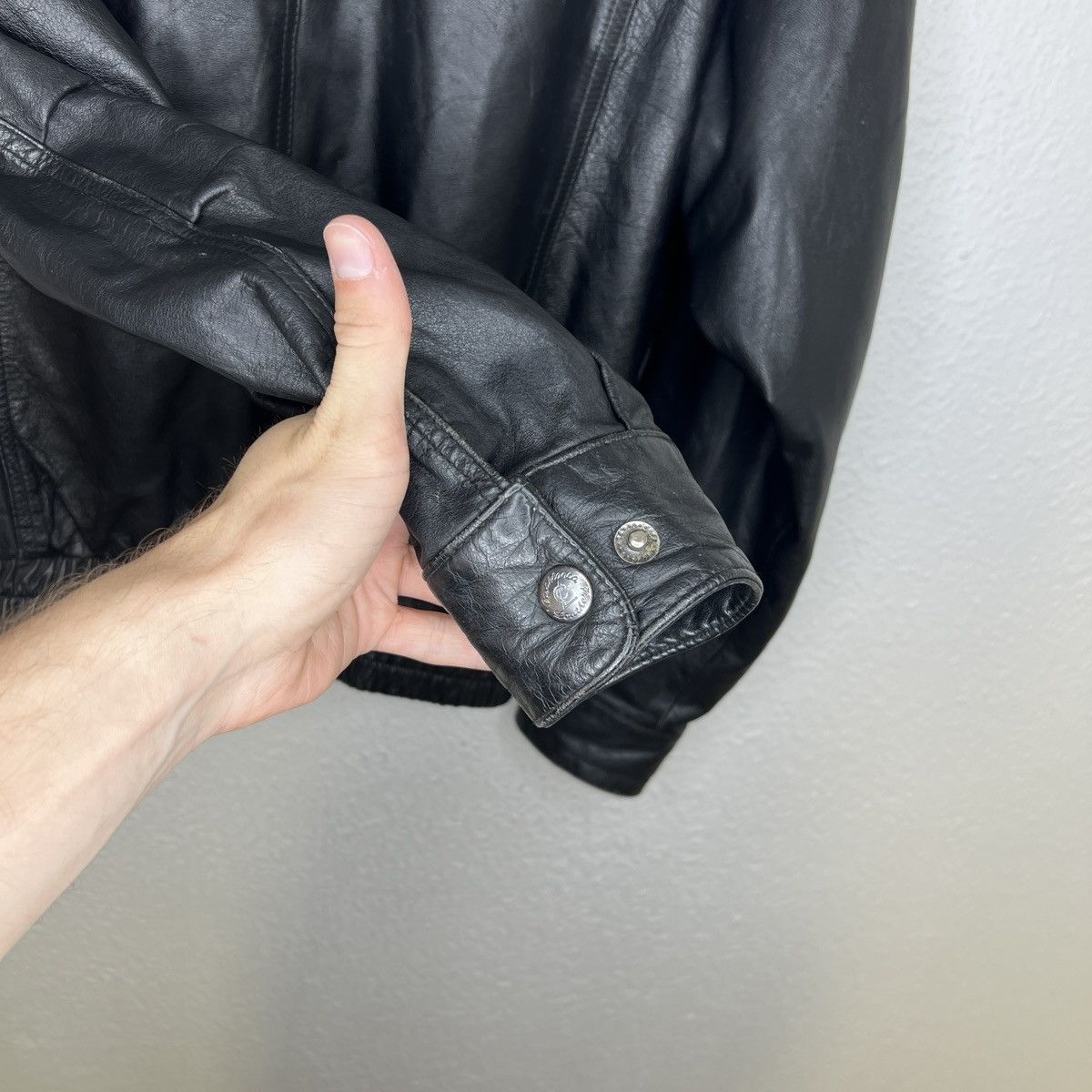 Japanese Brand Vintage Leather Jacket Biker Ramones Black Genuine Trucker Size US M / EU 48-50 / 2 - 9 Thumbnail