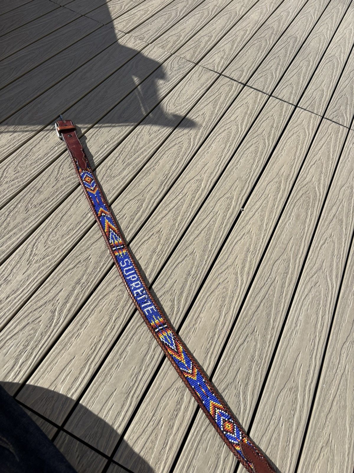 Supreme Supreme SS12 Aztec Beaded Leather Belt Blue S/M (30-32) Size 32 - 5 Thumbnail