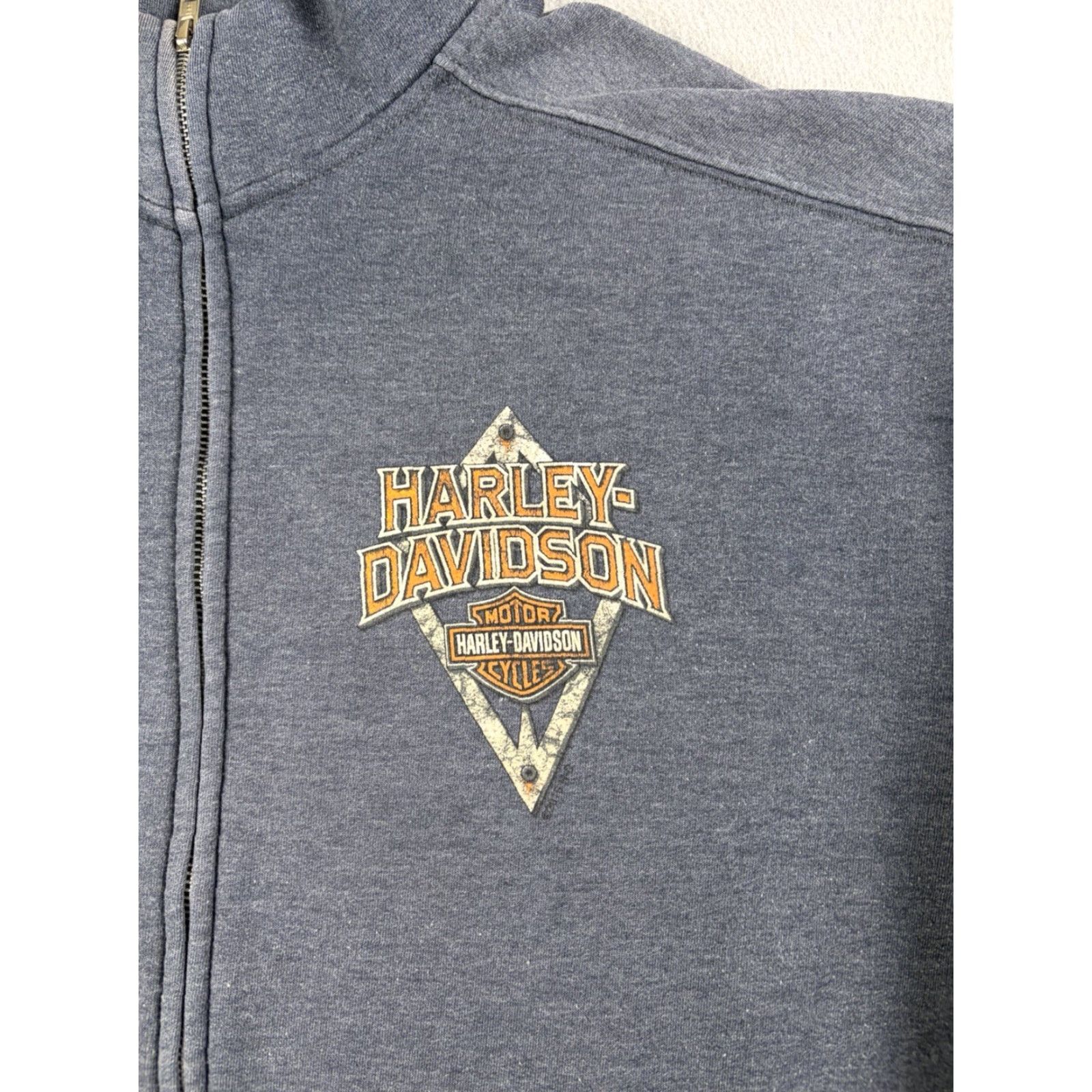 Harley Davidson VINTAGE Harley-Davidson Sweatshirt Full Zip Gray XL Men Boston Massachusetts Y2k Graphic Print Skull Motorcycle Biker Logo Cotton Zip Mens Size US XL / EU 56 / 4 - 2 Thumbnail