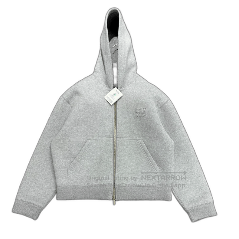 Miu Miu MiuMiu Hooded Sweatshirt in Gray Color. Size US S / EU 44-46 / 1 - 1 Thumbnail