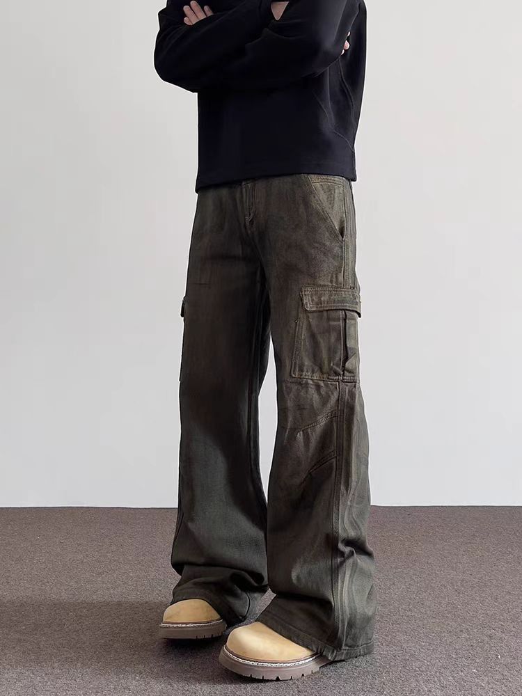 Japanese Brand × Jean Vintage Dirty Dye Workwear Aged Micro Flare Jeans Size US 30 / EU 46 - 4 Thumbnail