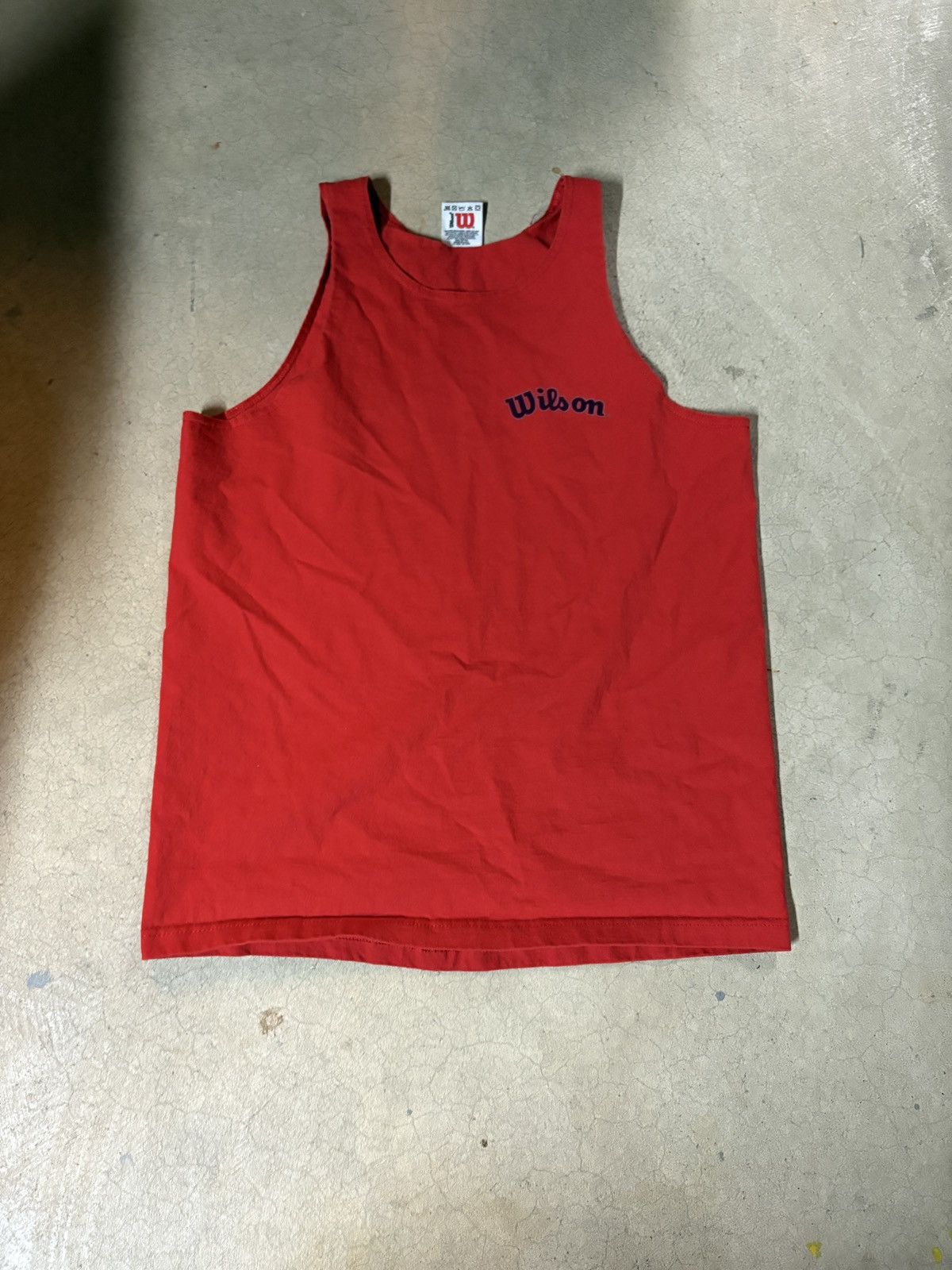 Wilson Vintage 90s Wilson Made In USA Tank Tee Shirt Red Size XL Size US XL / EU 56 / 4 - 1 Thumbnail