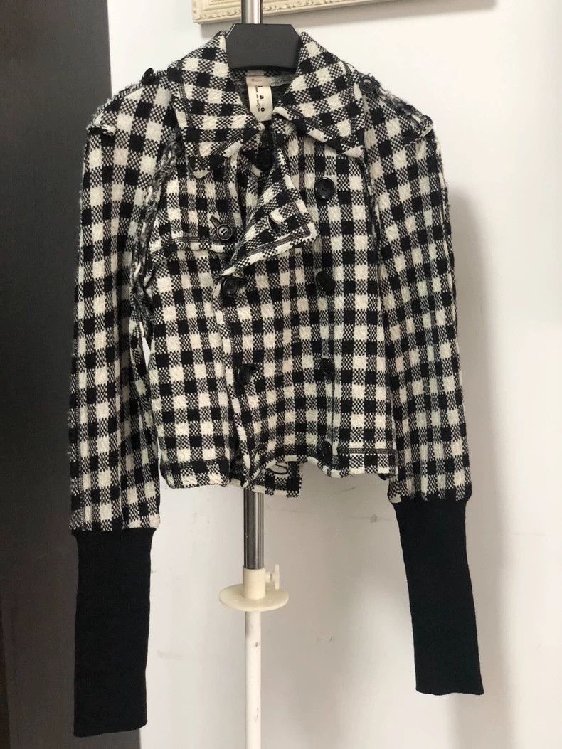 Comme des Garcons Comme Des Garcons Black and white woven plaid double-breas Size S / US 4 / IT 40 - 1 Thumbnail