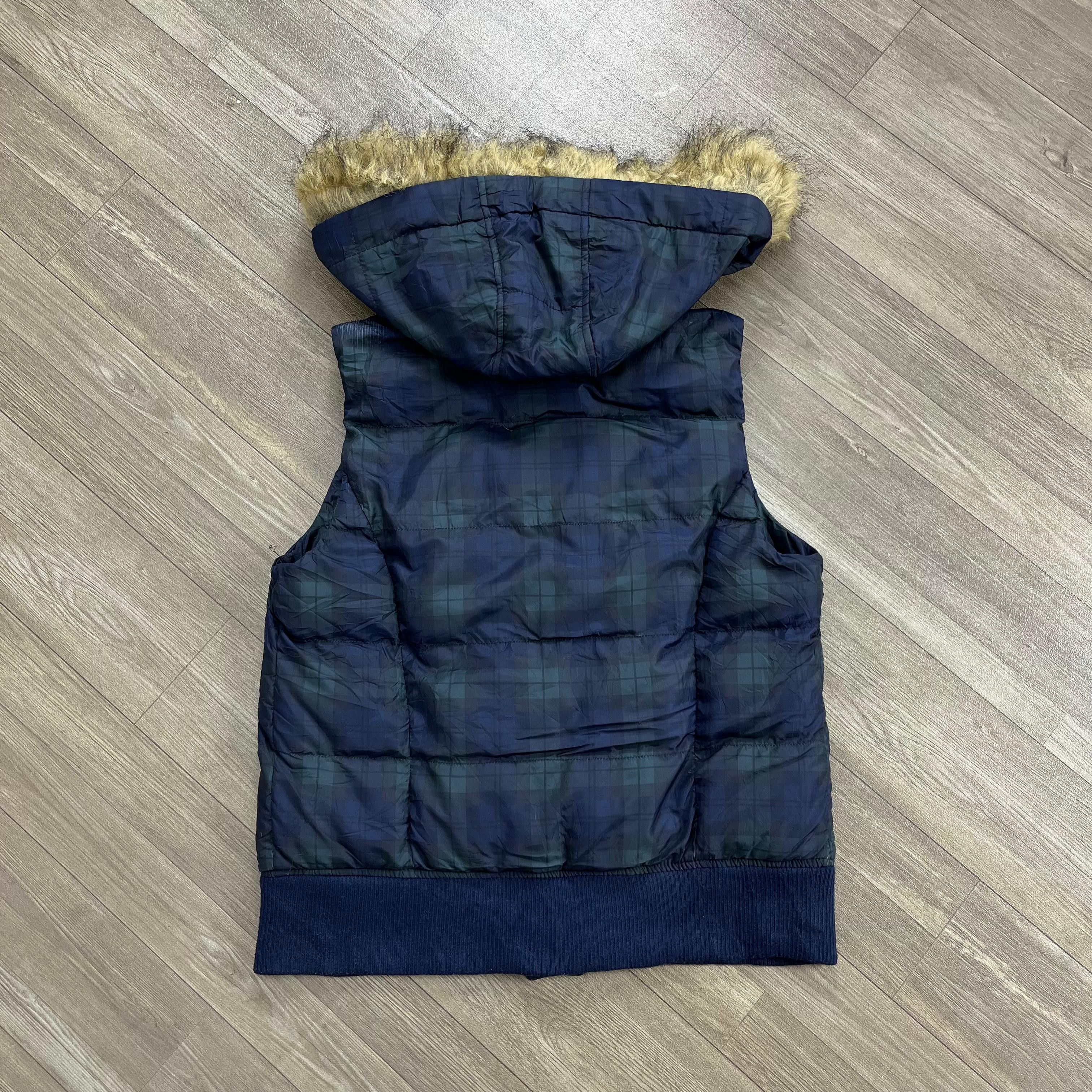 Japanese Brand 2000s Goa Style Plaid Down Jacket Fur Vest Size US M / EU 48-50 / 2 - 16 Thumbnail