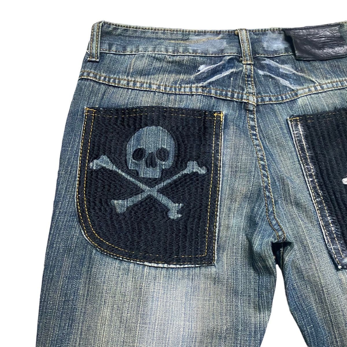 Japanese Brand Hiderock Design Clawmark Skull Denim Jeans Size US 31 - 4 Thumbnail