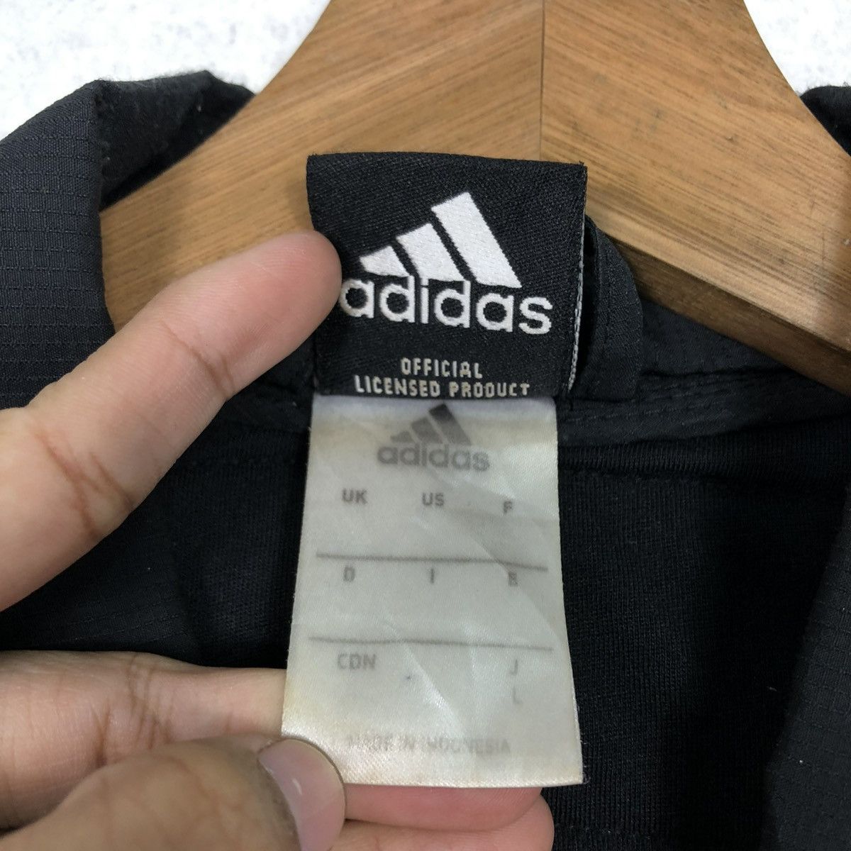 Adidas 🔥VINTAGE BOMBER JACKET ADIDAS ALL BLACK BIG LOGO Size US L / EU 52-54 / 3 - 22 Thumbnail