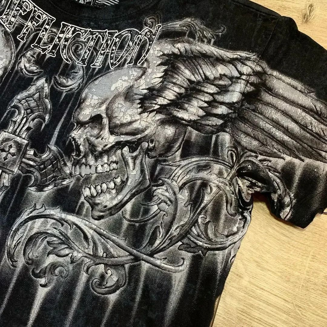 Vintage Casual Couple Skull TShirt Size US XL / EU 56 / 4 - 3 Thumbnail