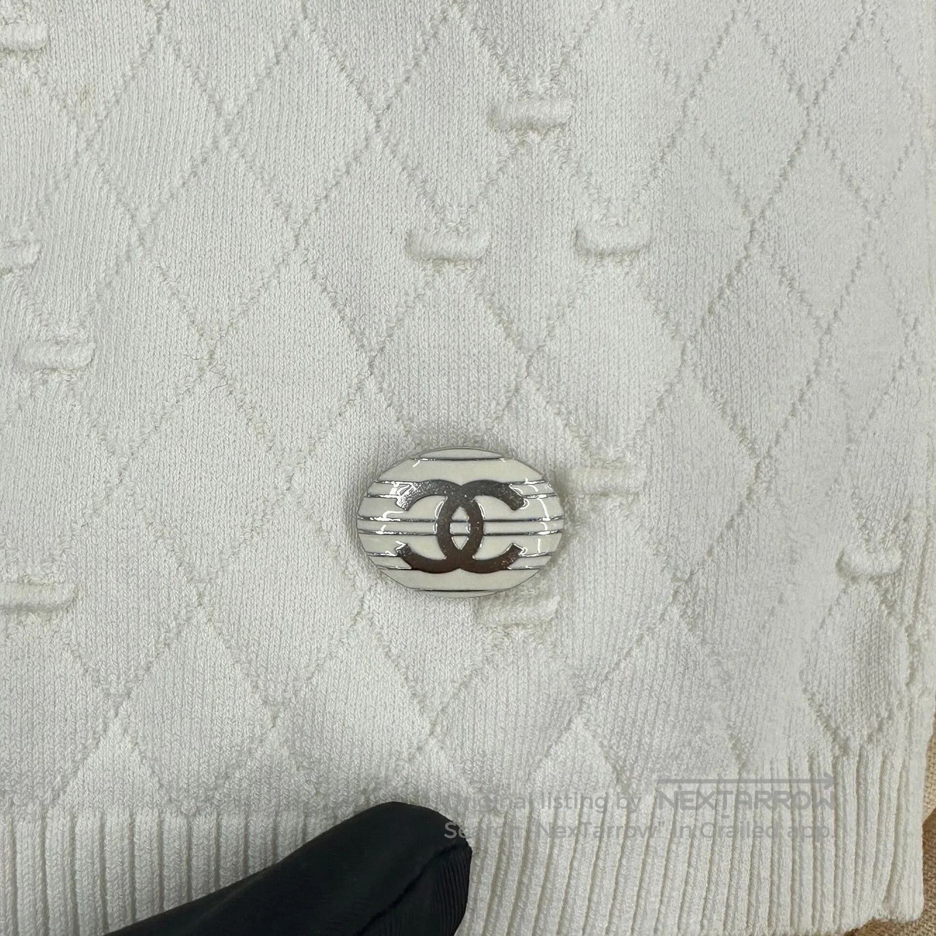 Chanel Chanel White Square Neck Jacquard Top 34. Size XXS / US 00 / IT 34 - 3 Thumbnail