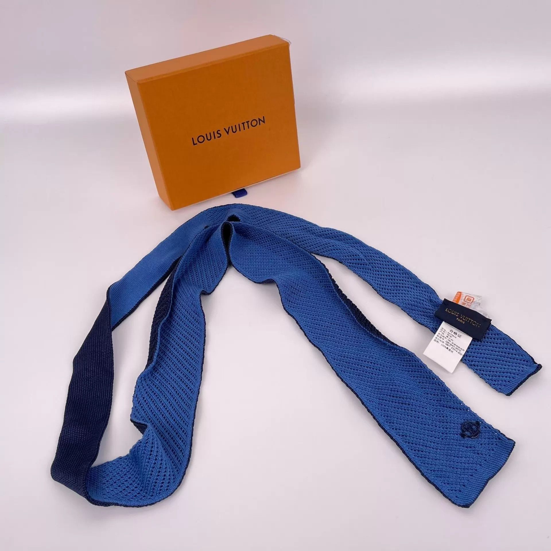 Louis Vuitton LV blue men's tie new Size ONE SIZE - 3 Thumbnail