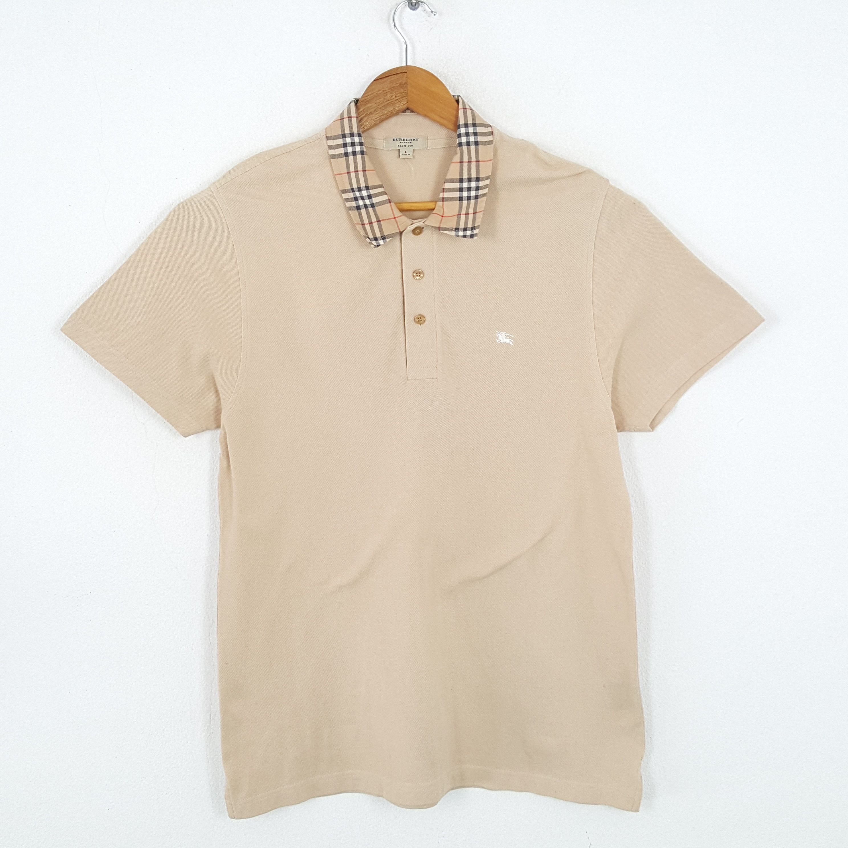 Burberry × Vintage Vintage BURBERRY LONDON Nova Check Collar Design Polos Size US L / EU 52-54 / 3 - 1 Thumbnail