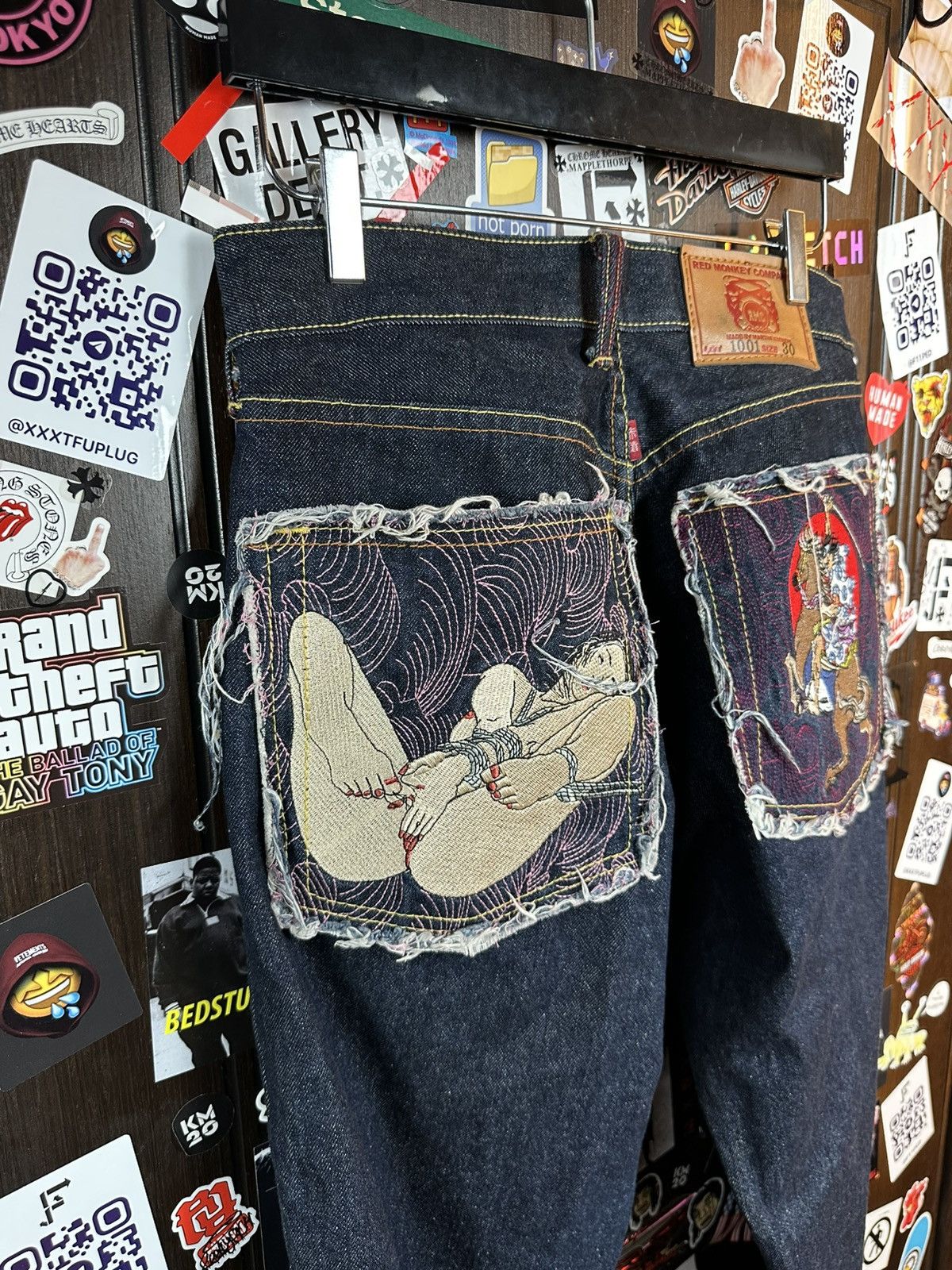 RMC Jeans × Red Monkey RMC 2008 “Erotic Ukiyo-e Collection” 1001 Archive Denim Size US 30 / EU 46 - 6 Thumbnail