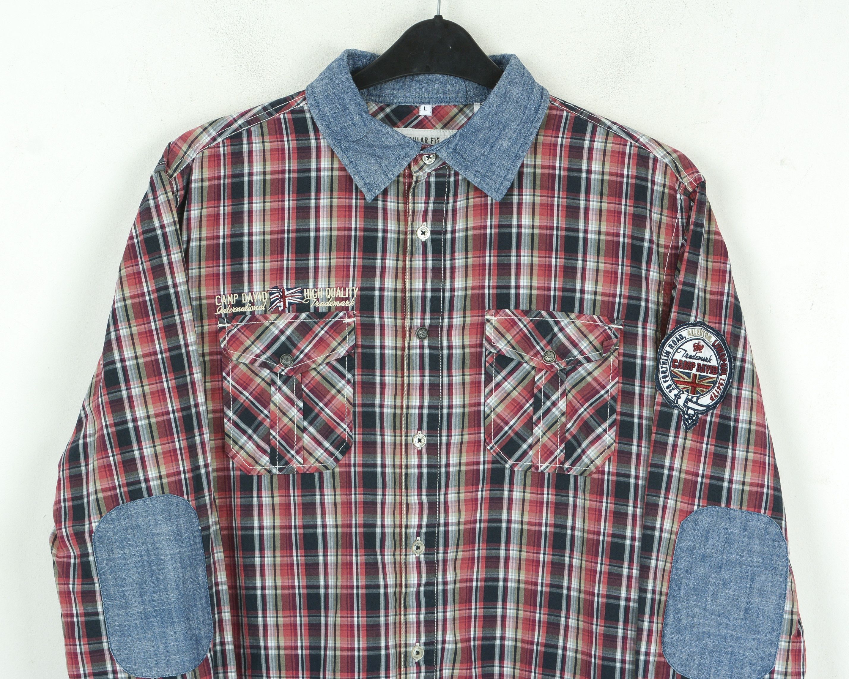 Camp David Casual Shirt Long Sleeve Button Embroidery Check Regular Size US L / EU 52-54 / 3 - 2 Thumbnail