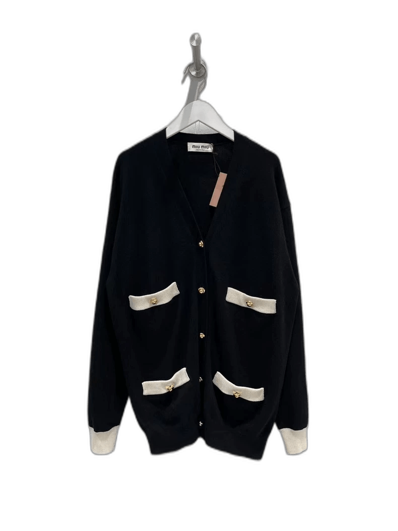 Miu Miu Miu black and gold cardigan Size US M / EU 48-50 / 2 - 1 Thumbnail