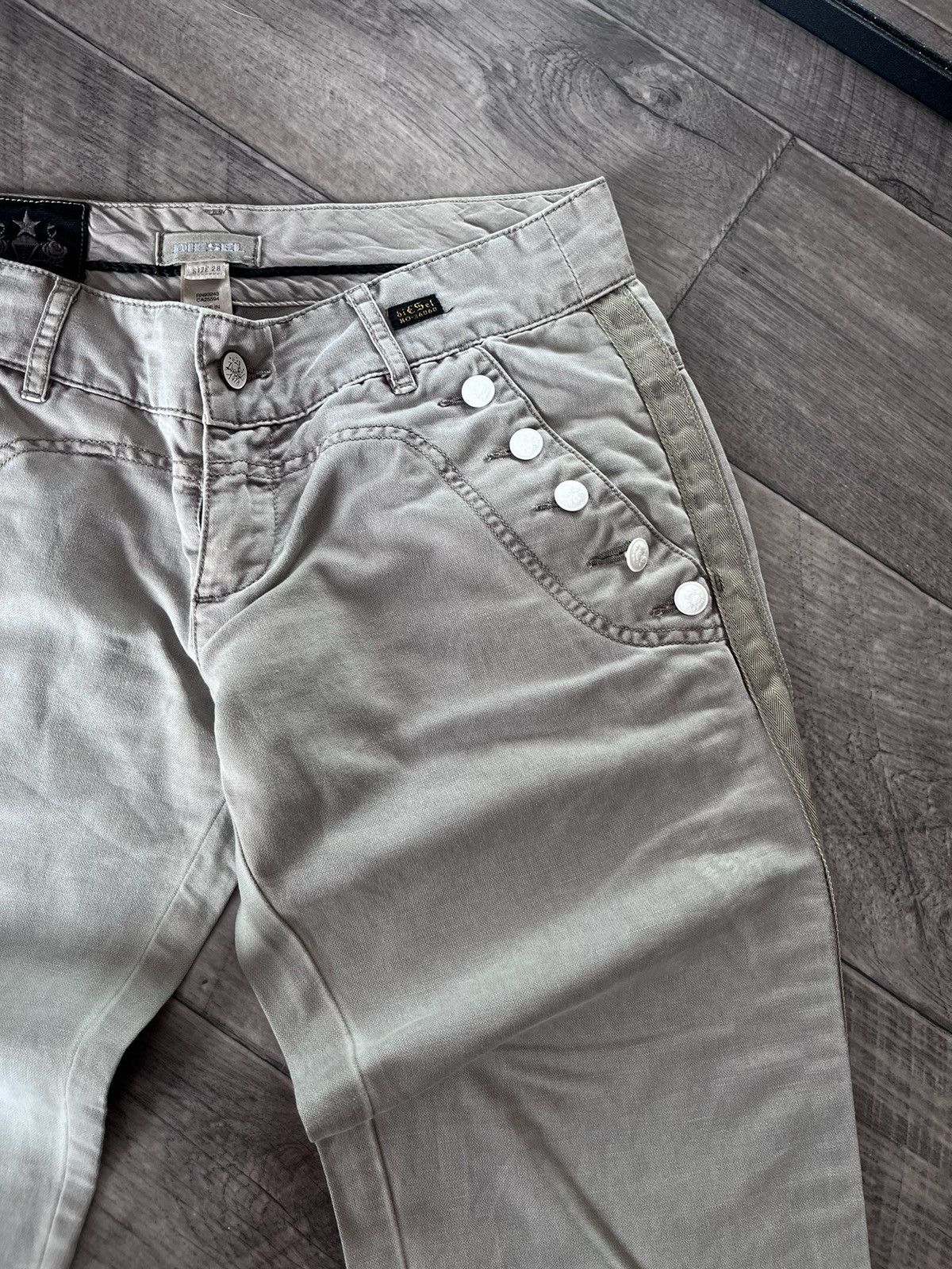 Diesel Y2K Vintage Diesel Aviation Linen Pants Size 28 Size 28" / US 6 / IT 42 - 6 Thumbnail