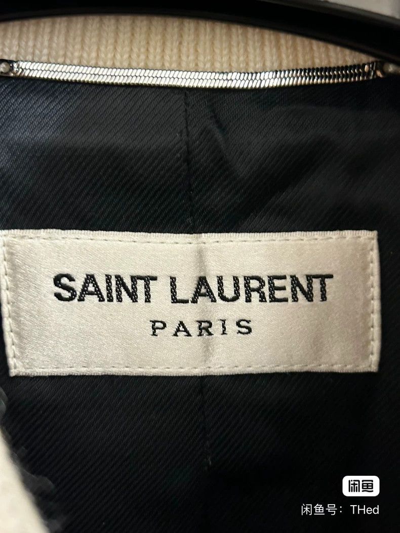 Saint Laurent Paris saint Laurent paris22fw genuine white wool patchwork leath Size US M / EU 48-50 / 2 - 2 Thumbnail