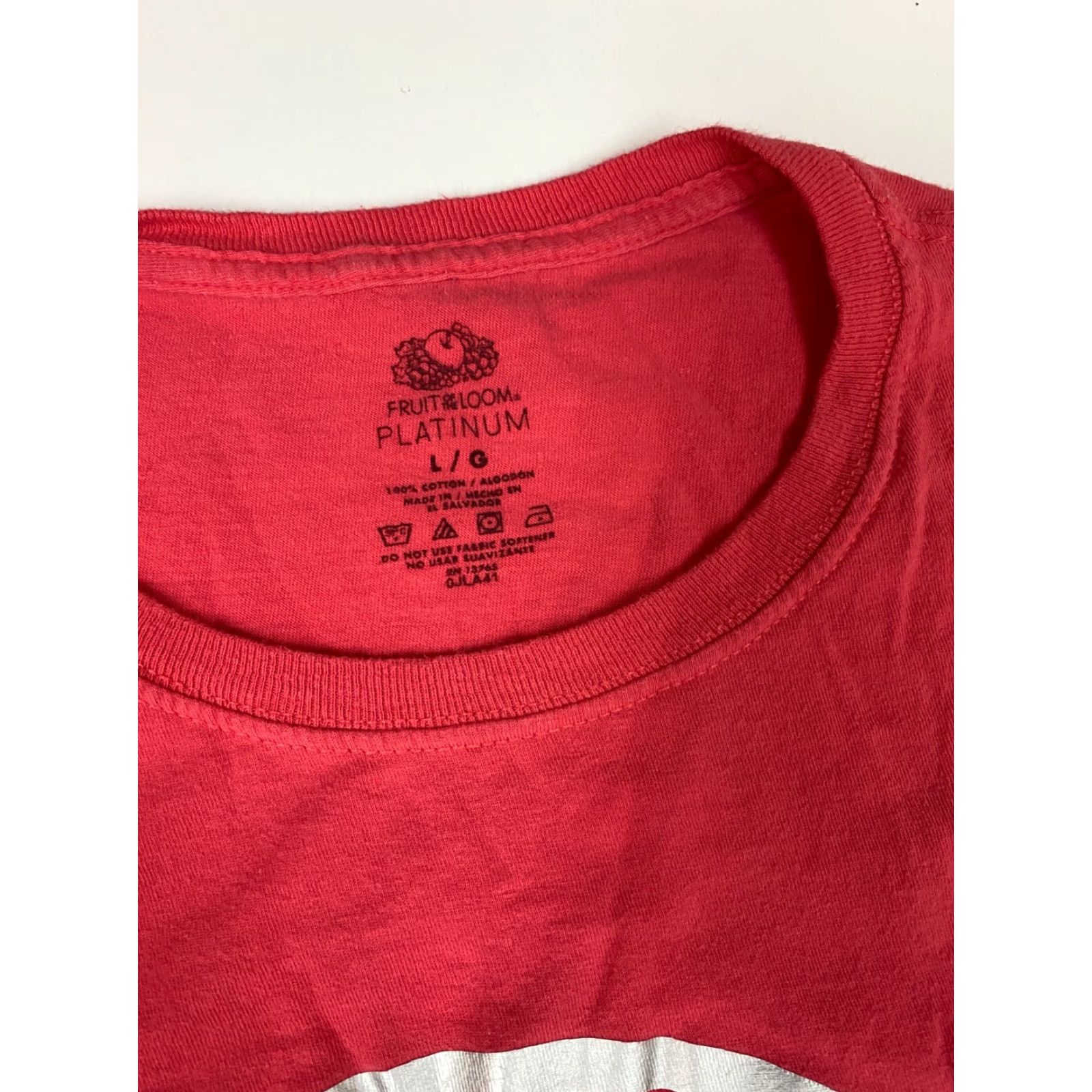 Fruit Of The Loom Save Children Mens T-Shirt L Red Cotton Logo Crew Neck Short Sleeve Vintage: No Size US L / EU 52-54 / 3 - 4 Thumbnail