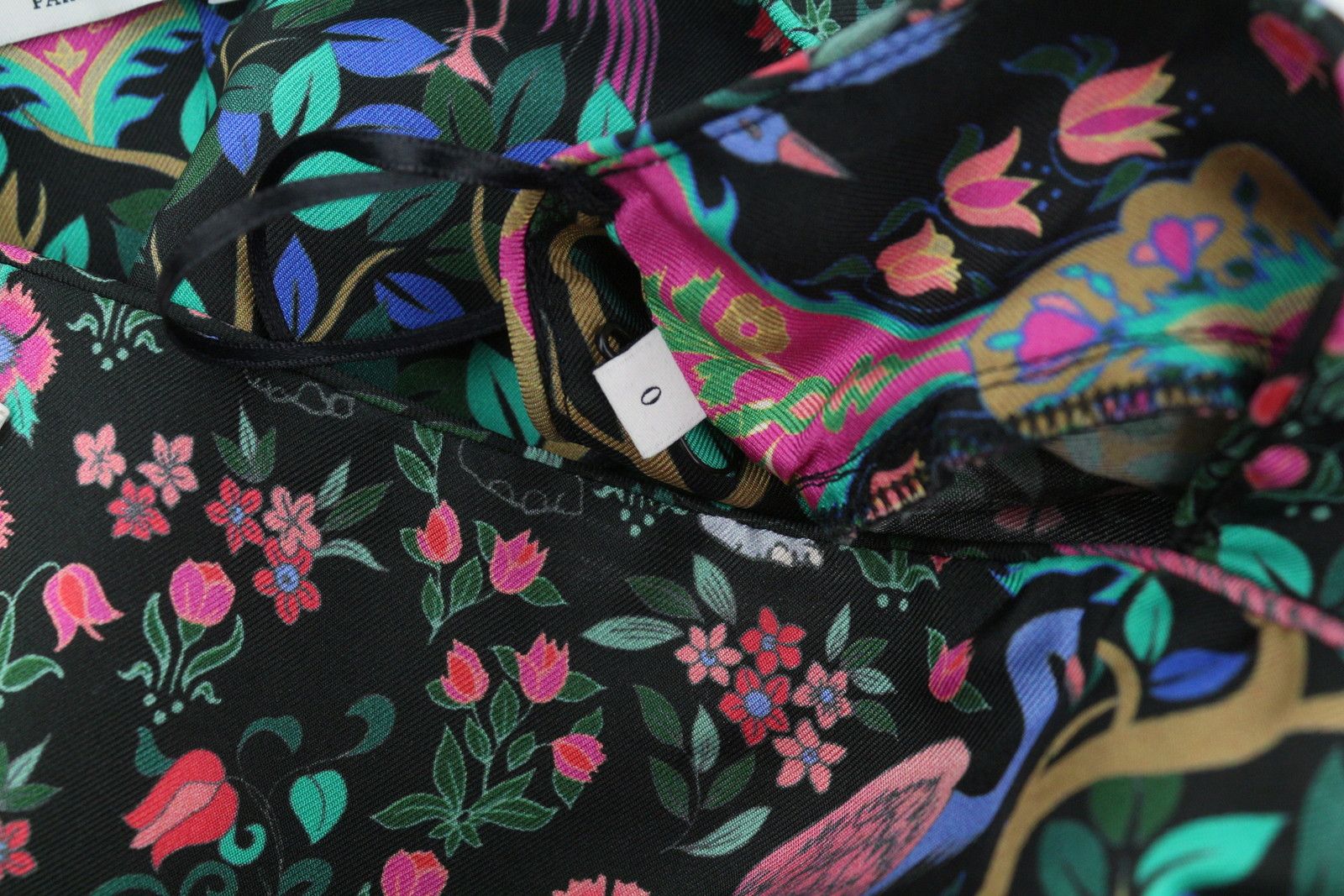 Sandro 0 XS Colourful Silk Square Neckline Cropped Balloon 88509 Size XS / US 0-2 / IT 36-38 - 10 Thumbnail