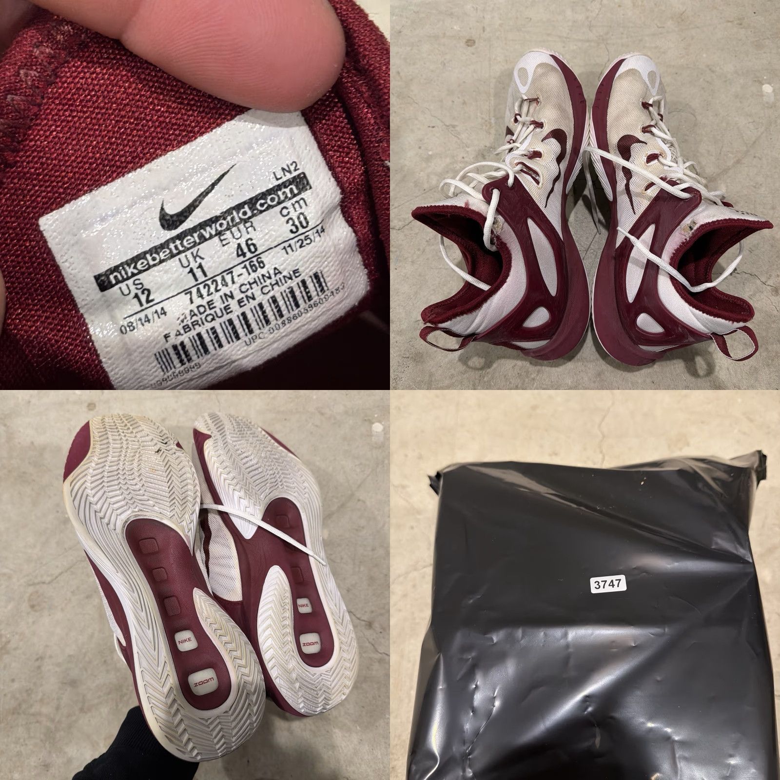 Nike Nike Zoom Hyperrev Basketball Sneakers White Red Mens Size 12 742247-166 Nike Shoes Basketball Sneakers Mens Size 12 White Red Size US 12 / EU 45 - 8 Thumbnail