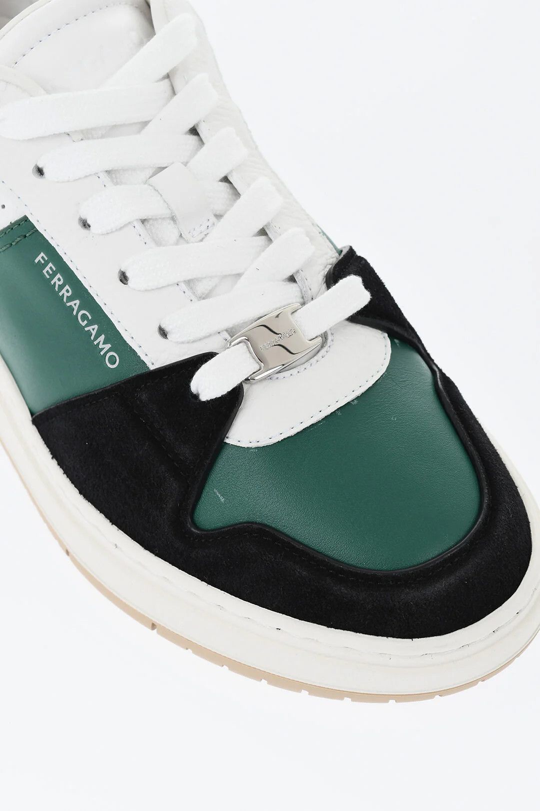 Salvatore Ferragamo og1mm0426 Low-Top Two-Tone Leather Sneakers in Multicolor Size US 7 / EU 40 - 4 Thumbnail