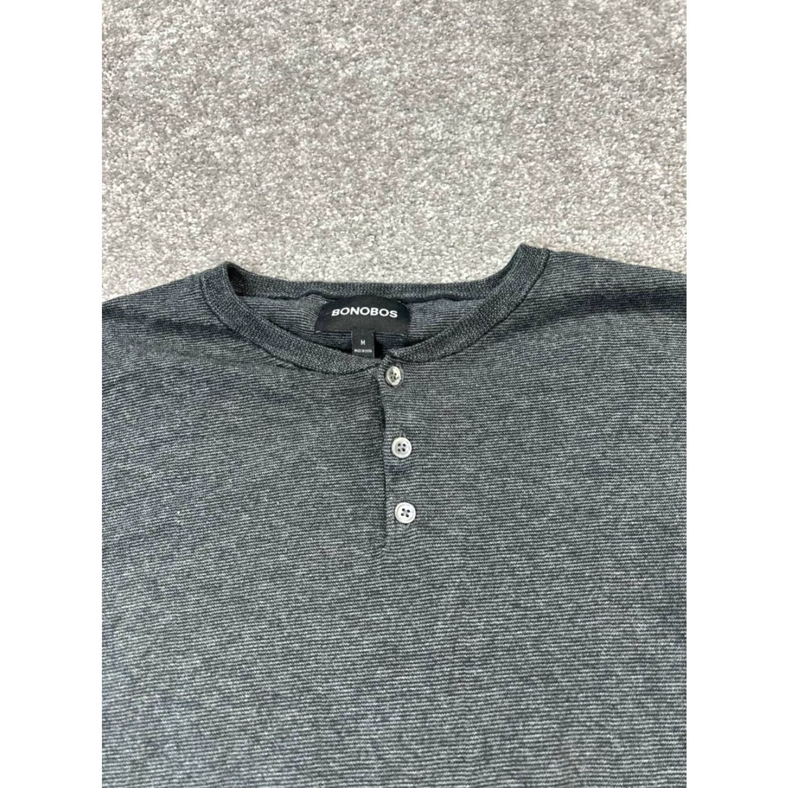 Bonobos Bonobos Shirt Mens M Gray Cotton Henley Size US M / EU 48-50 / 2 - 2 Thumbnail