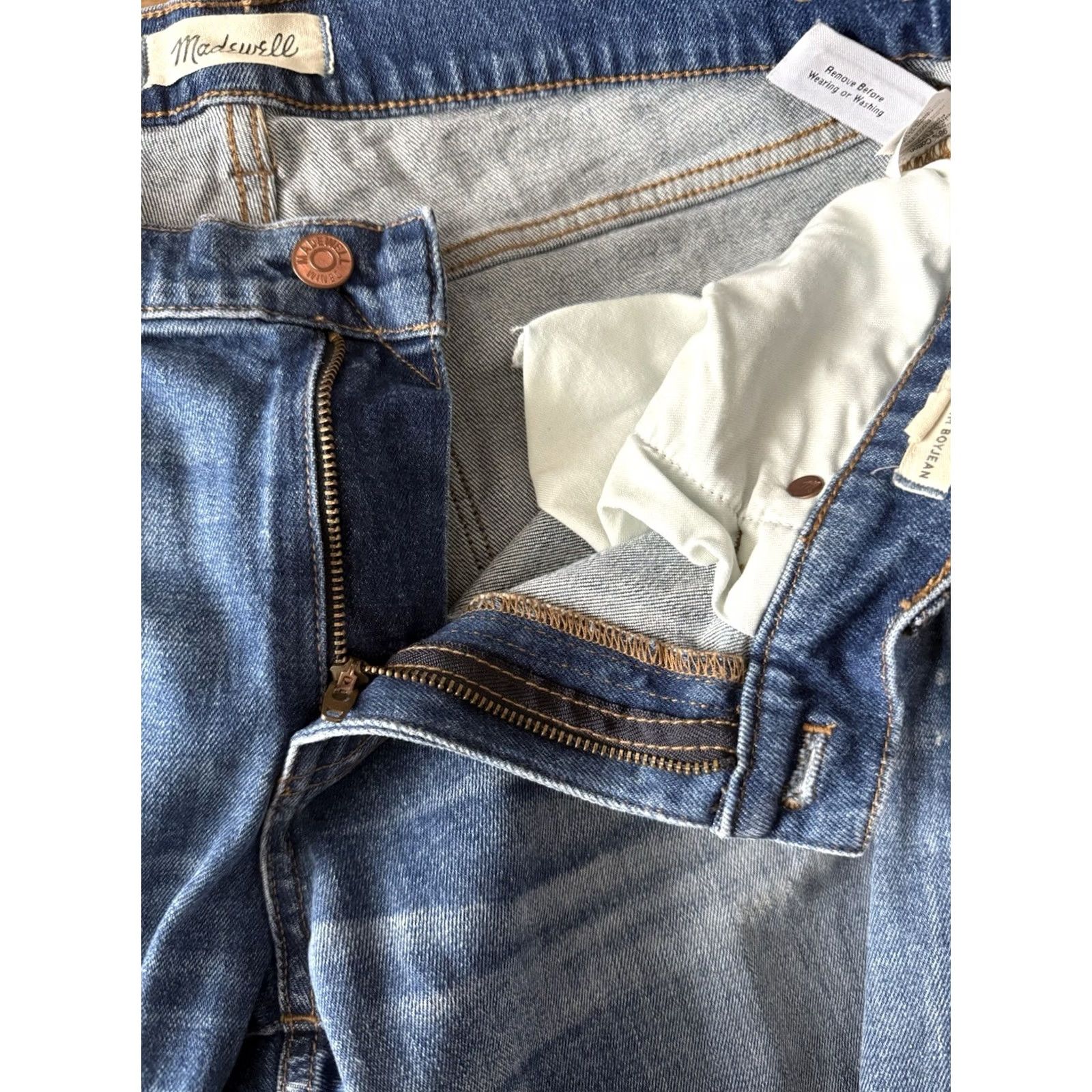 Madewell Madewell Jeans Womens 29 Slim Boy Straight 5-Pocket Blue Denim 34x24.5 Relaxed Baggy Distressed Bohemian City Hip Hop Logo Size 29" - 5 Thumbnail