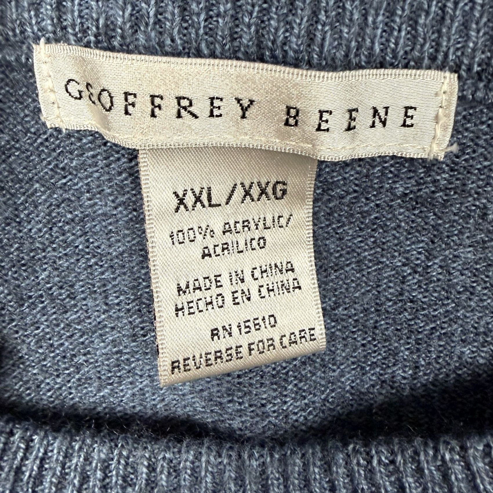 Geoffrey Beene VINTAGE Geoffrey Beene Sweater Men 2XL Blue Striped Crew Neck Knit Pullover Long Sleeve Casual Retro 90s Grunge Preppy Vintage Size US XXL / EU 58 / 5 - 6 Thumbnail