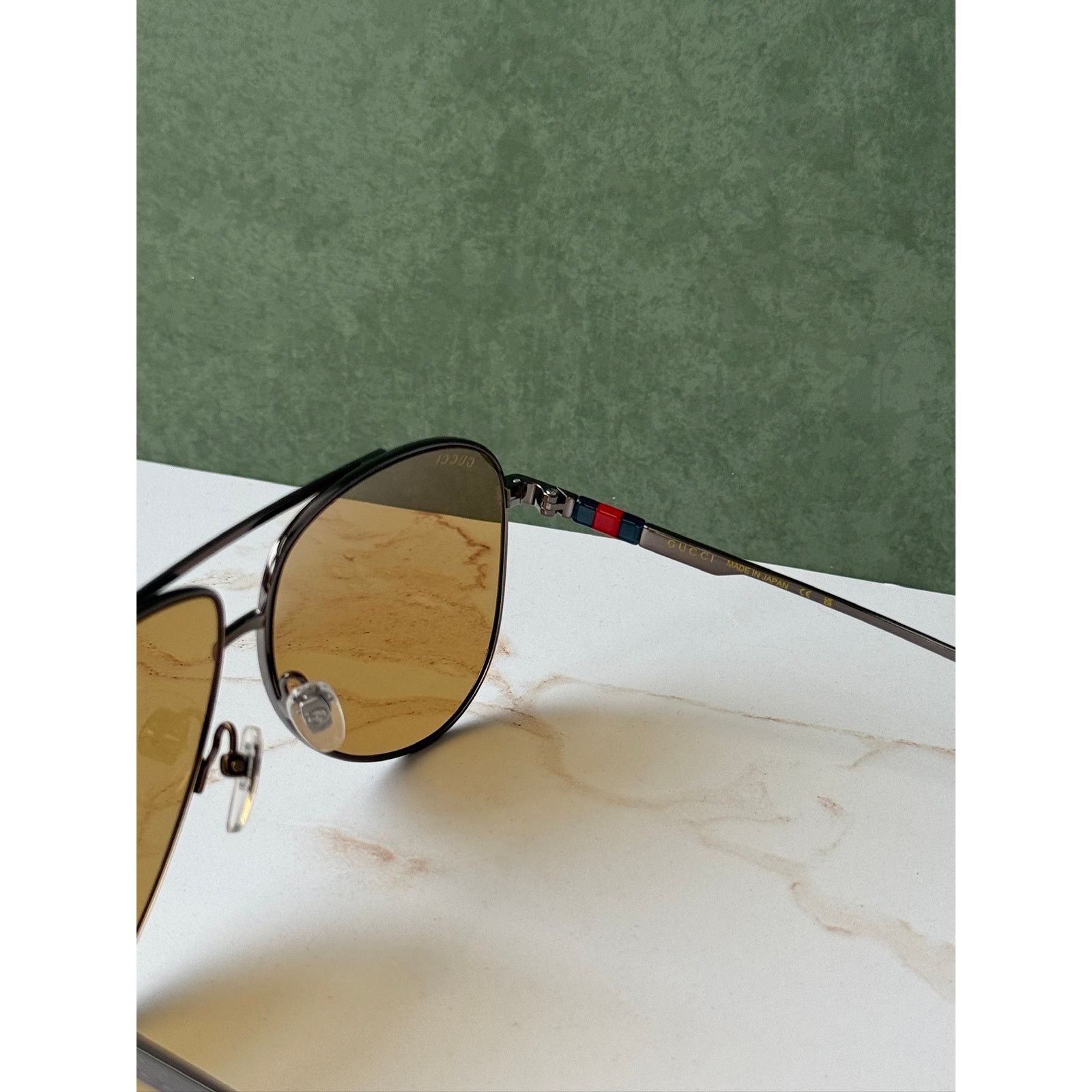 Gucci NEW Gucci GG1677S Silver Yellow Tint Lens Aviator Sunglasses Size ONE SIZE - 8 Thumbnail