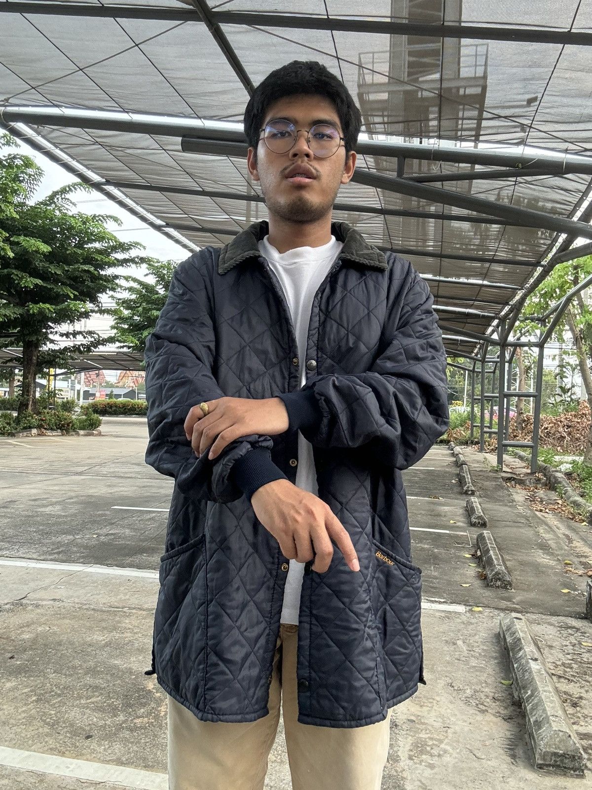Barbour × Vintage Vintage Barbour Liddesdale Quilted Jacket XL Navy Size US XL / EU 56 / 4 - 4 Thumbnail