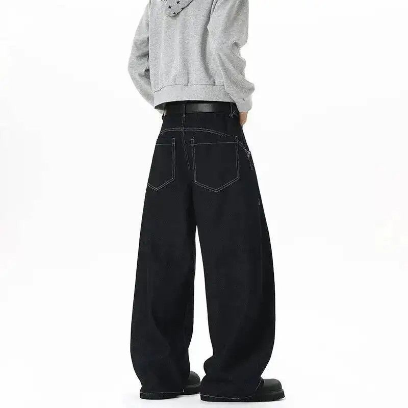 Japanese Brand Dark Blue Wide Leg Baggy Denim Jeans Size US 30 / EU 46 - 2 Thumbnail